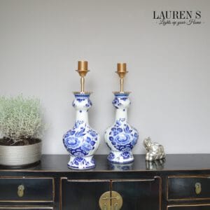 Tafellamp Delfts Blauw Lamp Groot Trompetvoet - Afbeelding 4