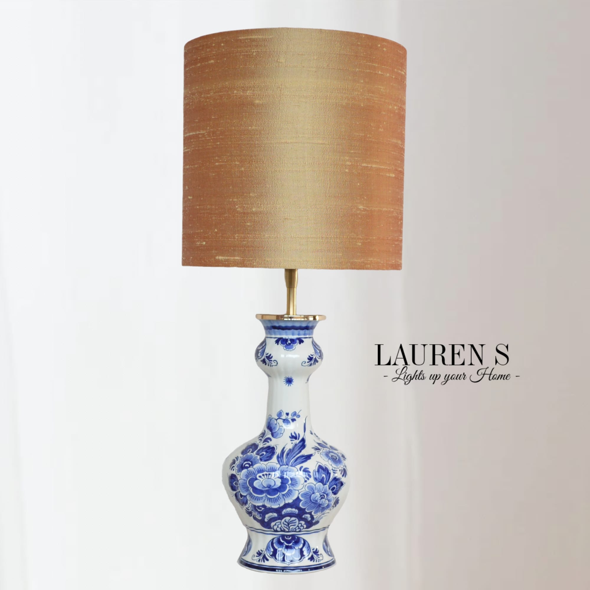 Tafellamp Delfts Blauw Lamp Groot Trompetvoet - Afbeelding 5