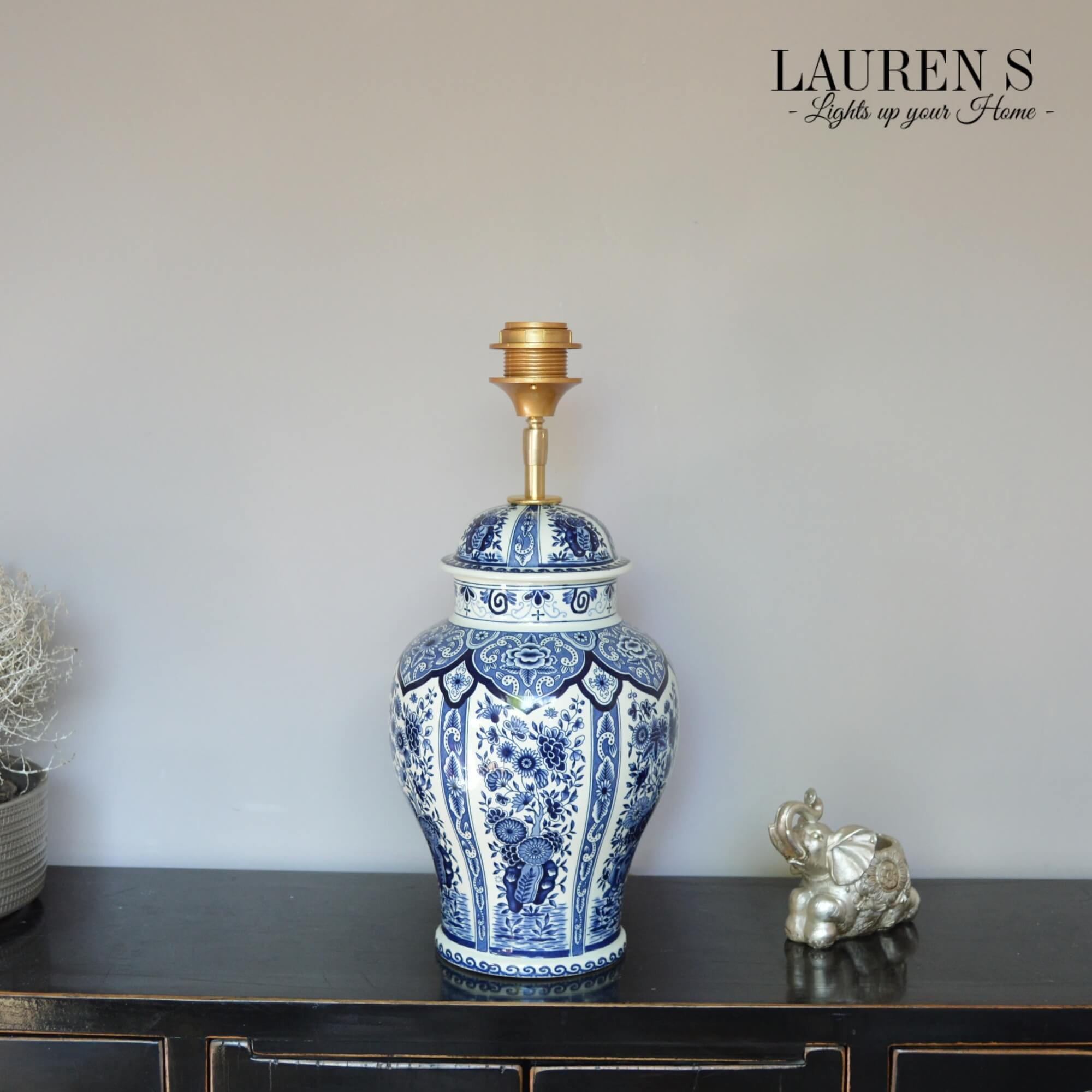 Lampenvoet Delftsblauw Boch lamp, Blauw Wit Handgemaakt - Afbeelding 7