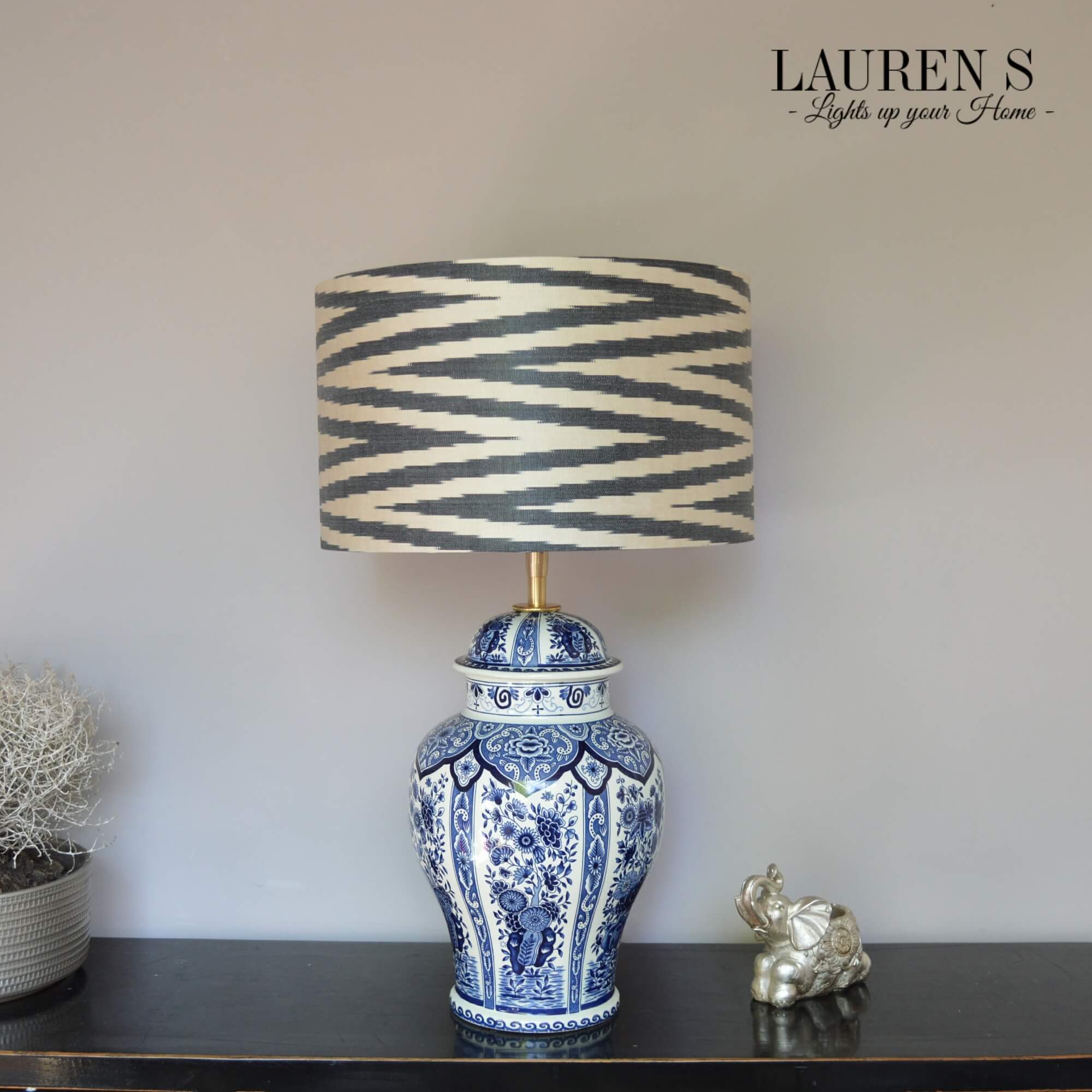 Lampenvoet Delftsblauw Boch lamp, Blauw Wit Handgemaakt - Afbeelding 3