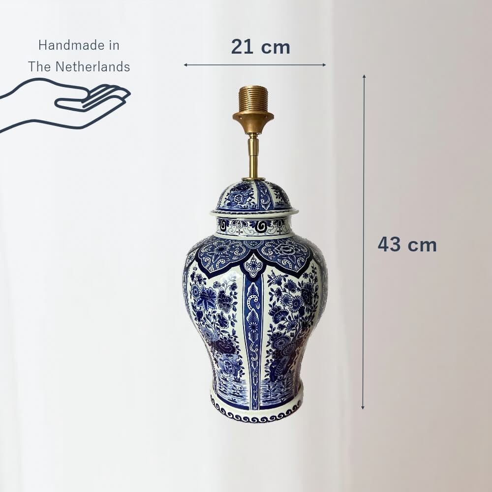 Lampenvoet Delftsblauw Boch lamp, Blauw Wit Handgemaakt - Afbeelding 2
