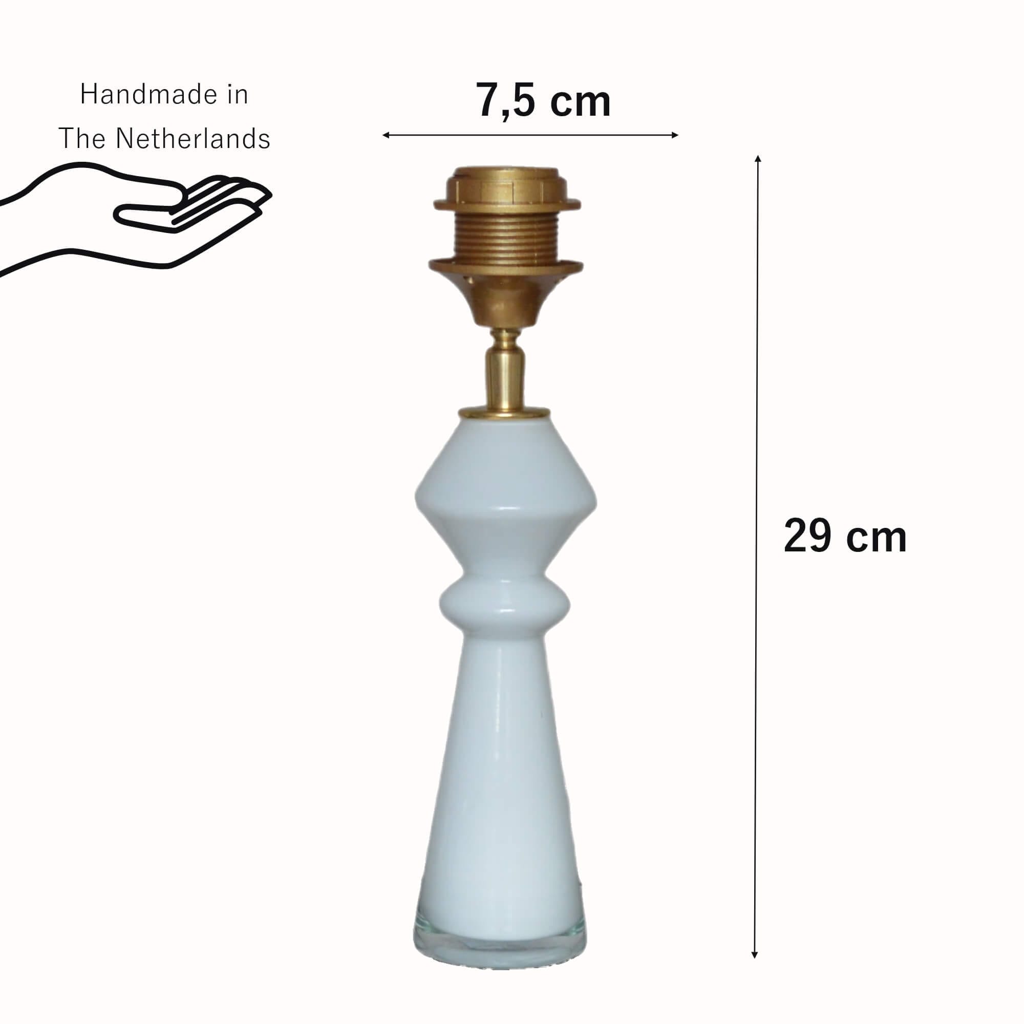Lampenvoet Glas Wit Handgeblazen Glazen Lamp - Afbeelding 6