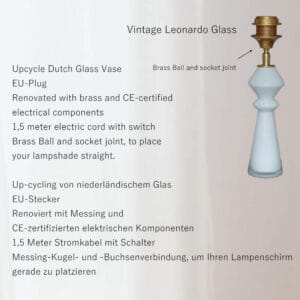 Lampenvoet Glas Wit Handgeblazen Glazen Lamp - Afbeelding 2