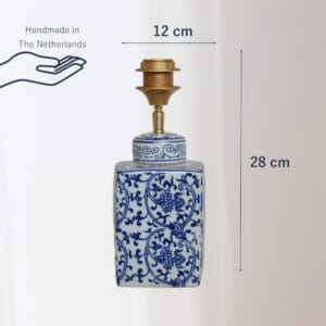 Lampenvoet Blauw Wit Keramiek Vierkant - Afbeelding 6