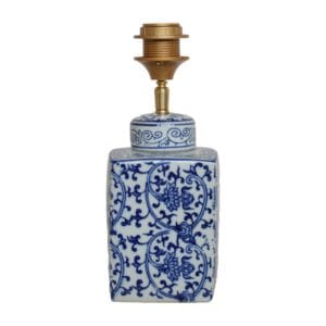 Lampenvoet Blauw Wit Keramiek Vierkant - Afbeelding 4