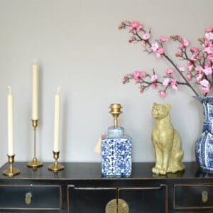 Lampenvoet Blauw Wit Keramiek Vierkant - Afbeelding 3