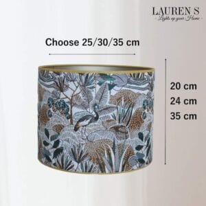 Teal Groene Jacquard Lampenkap met Pauw en Gouden Bies - Afbeelding 5