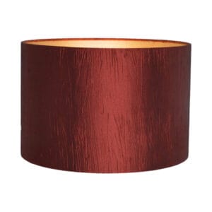 productfoto van een donkerrode lampenkap met zijde