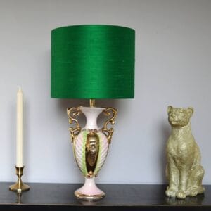 Lampenkap Groen Zijde met Mat Gouden Binnenkant - Afbeelding 7
