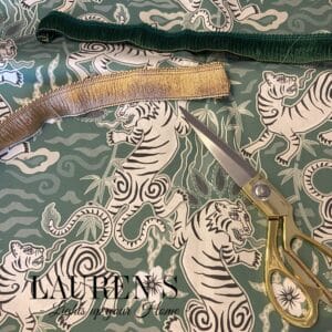 Lampenkap Groen Beige met Franjes Bengaalse Tijger - Afbeelding 7