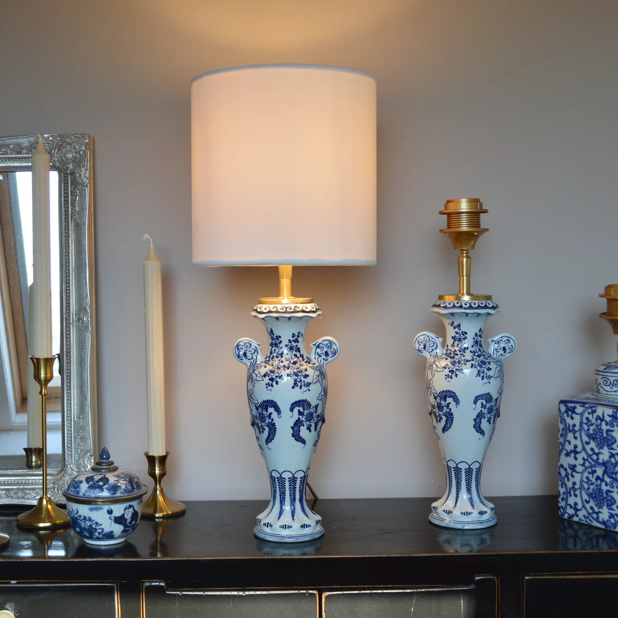 Delfts Blauwe Tafellamp Klassiek Keramiek - Afbeelding 7