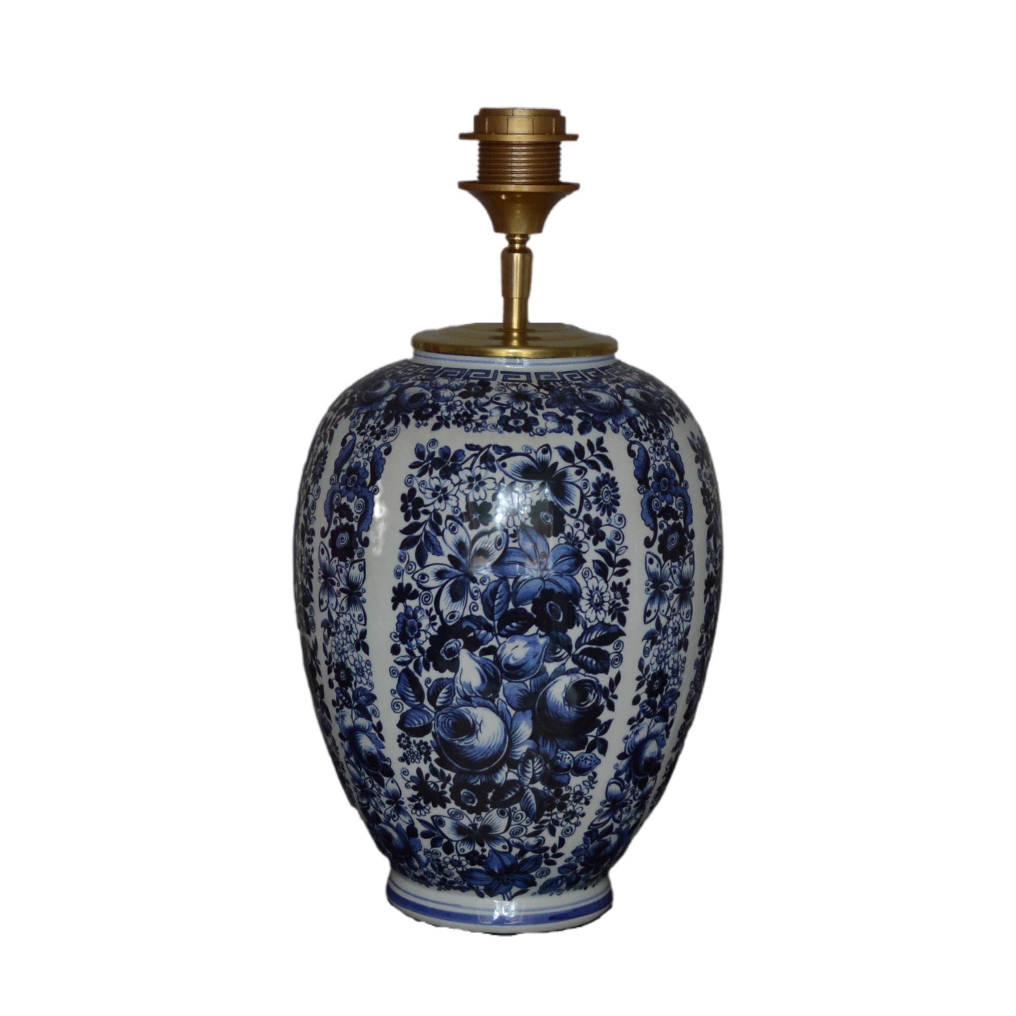 Lampenvoet Delftsblauw Delfia keramiek lamp, Blauw Wit handgemaakte Tafellamp Delfts Groot, tijdloze Lampen | Lauren S Verlichting