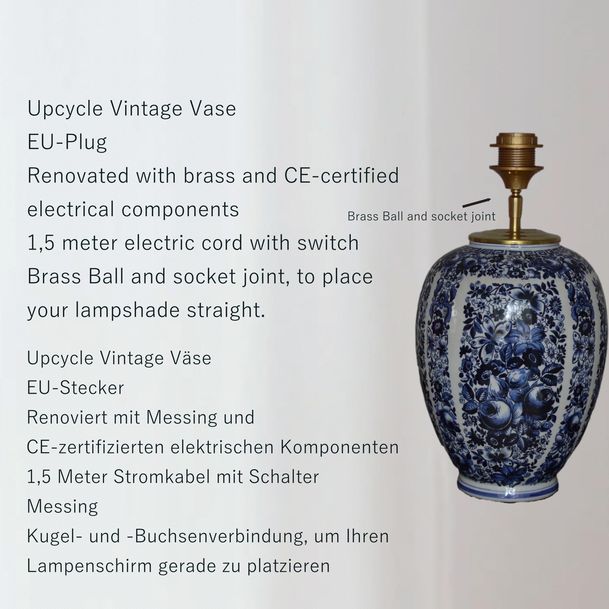 Lampenvoet Delftsblauw Delfia keramiek lamp, Blauw Wit handgemaakte Tafellamp Delfts Groot, tijdloze Lampen | Lauren S Verlichting