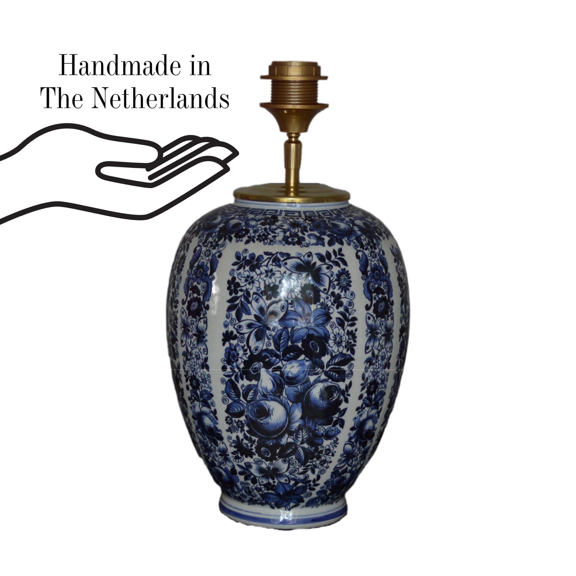 Lampenvoet Delftsblauw Delfia keramiek lamp, Blauw Wit handgemaakte Tafellamp Delfts Groot, tijdloze Lampen | Lauren S Verlichting
