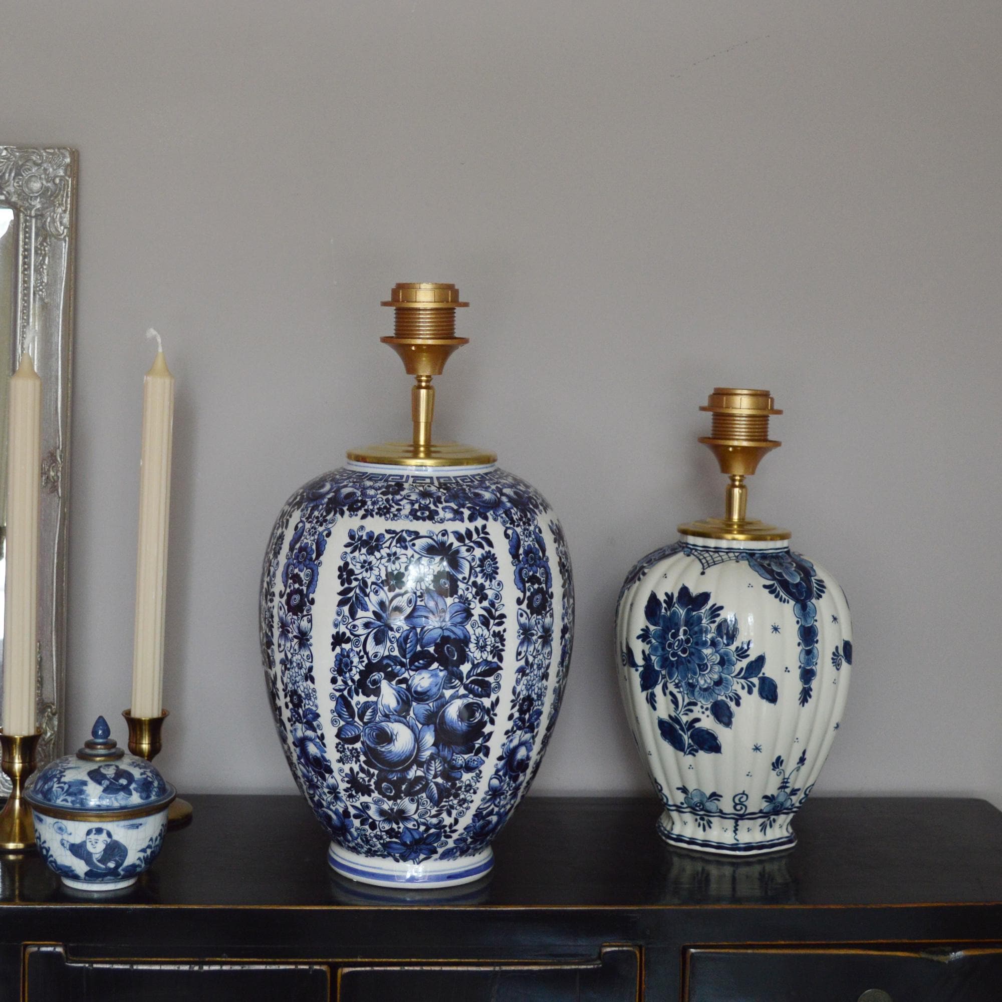 Lampenvoet Delftsblauw Delfia keramiek lamp, Blauw Wit handgemaakte Tafellamp Delfts Groot, tijdloze Lampen | Lauren S Verlichting