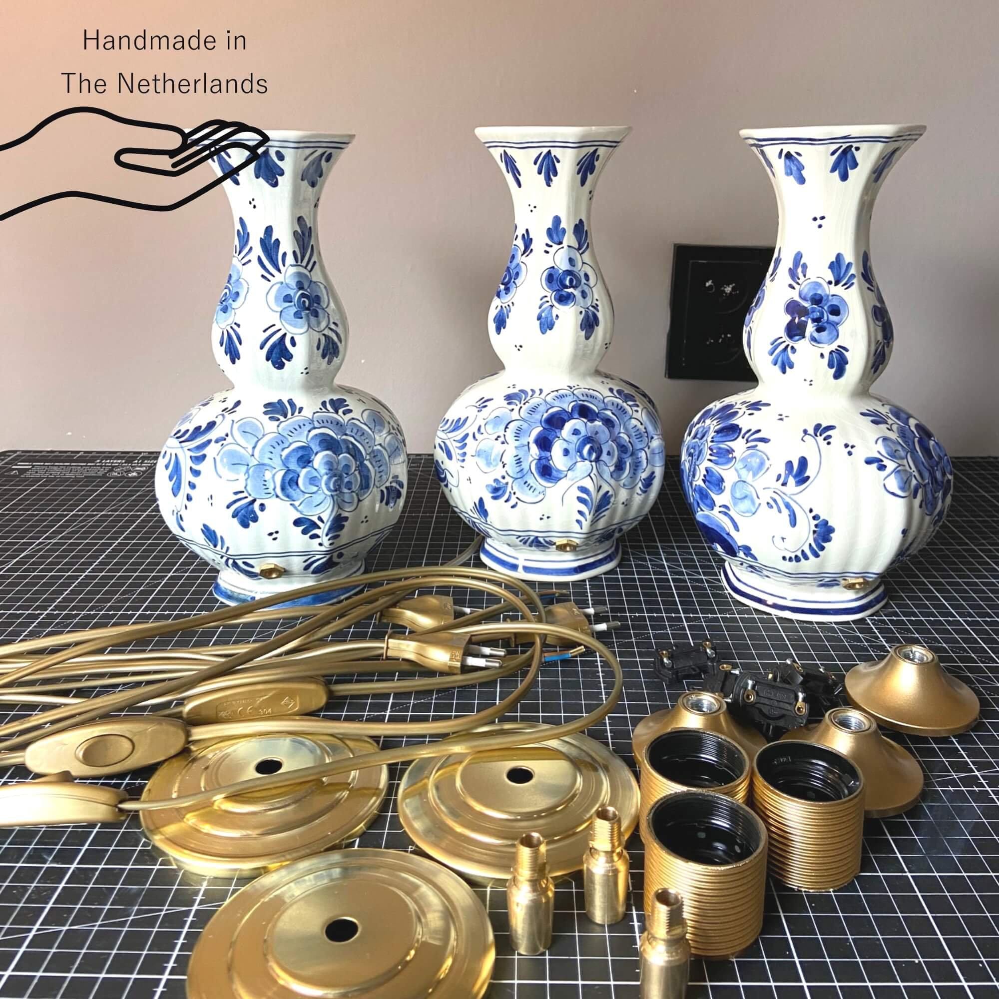 Delftsblauw lampenvoet Blauw Wit handgemaakt Tafellamp van keramiek, Design voor woonkamer, keuken of slaapkamer woondecoratie | Lauren S