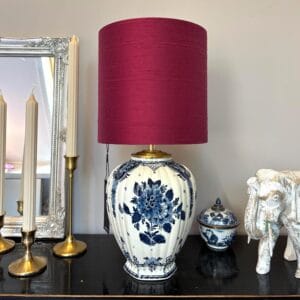 Tafellamp Blauw Wit Delftsblauw van keramische voet in antieke stijl, klassiek woondecoratie item sfeervolle lamp voor interieur | Lauren S