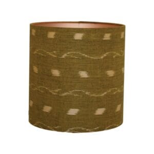 Lampenkap Mosterd goud geel Ikat met Gouden binnenkant, Handgemaakt op maat voor eclectisch interieur in Woonkamer of Slaapkamer | Lauren S