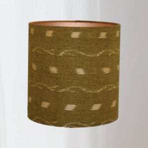 Lampenkap Mosterd goud geel Ikat met Gouden binnenkant, Handgemaakt op maat voor eclectisch interieur in Woonkamer of Slaapkamer | Lauren S