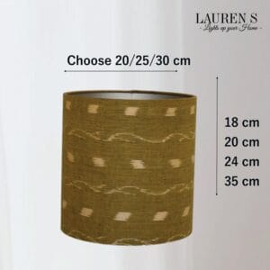 Lampenkap Mosterd goud geel Ikat met Gouden binnenkant, Handgemaakt op maat voor eclectisch interieur in Woonkamer of Slaapkamer | Lauren S
