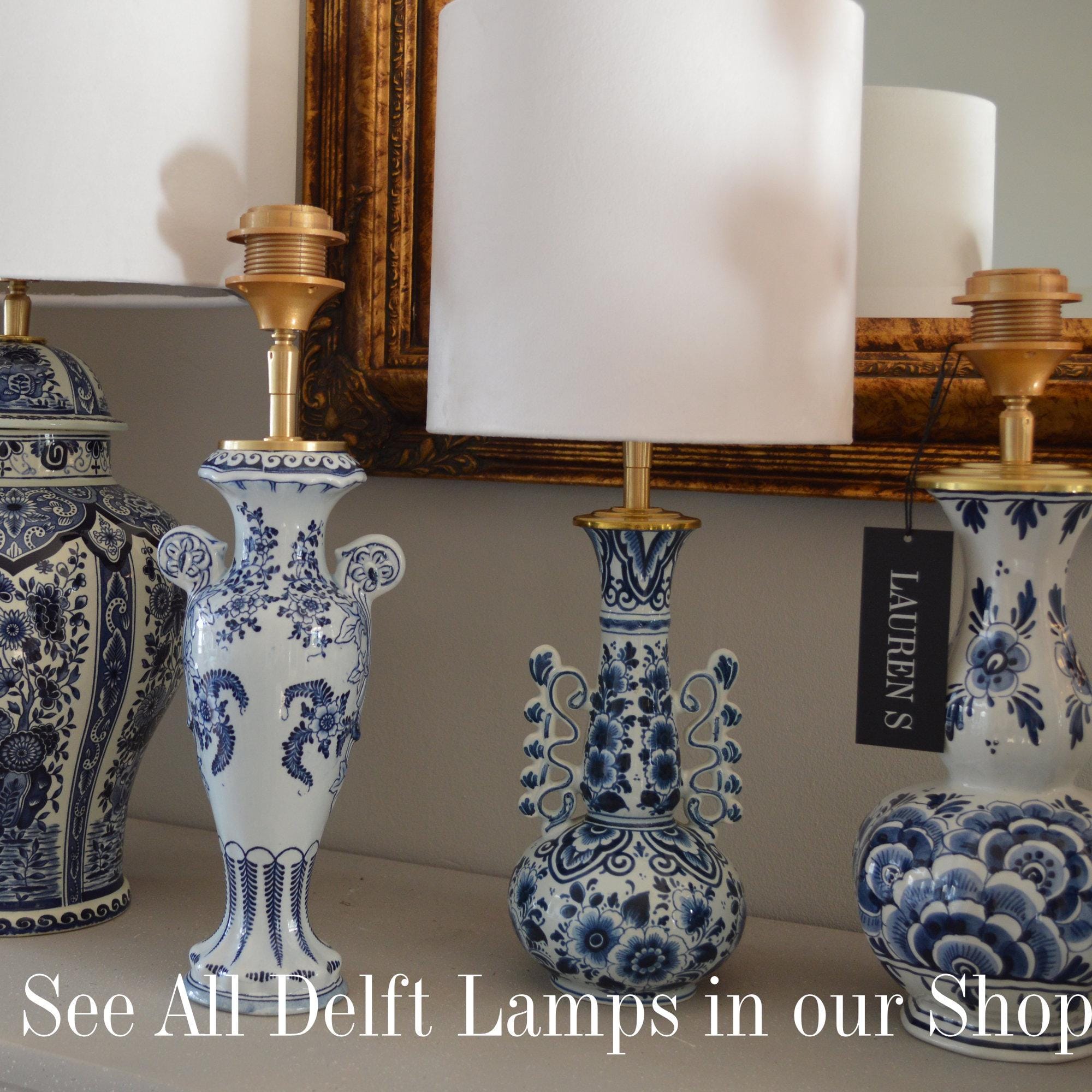 Delftsblauw lampenvoet Blauw Wit handgemaakt Tafellamp van keramiek, Design voor woonkamer, keuken of slaapkamer woondecoratie | Lauren S