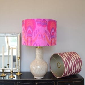 Tafellamp Oud Roze grote Lampenvoet Kristal glazuur keramiek, Luxe Verlichting voor eclectisch interieur | Lauren S Lampen