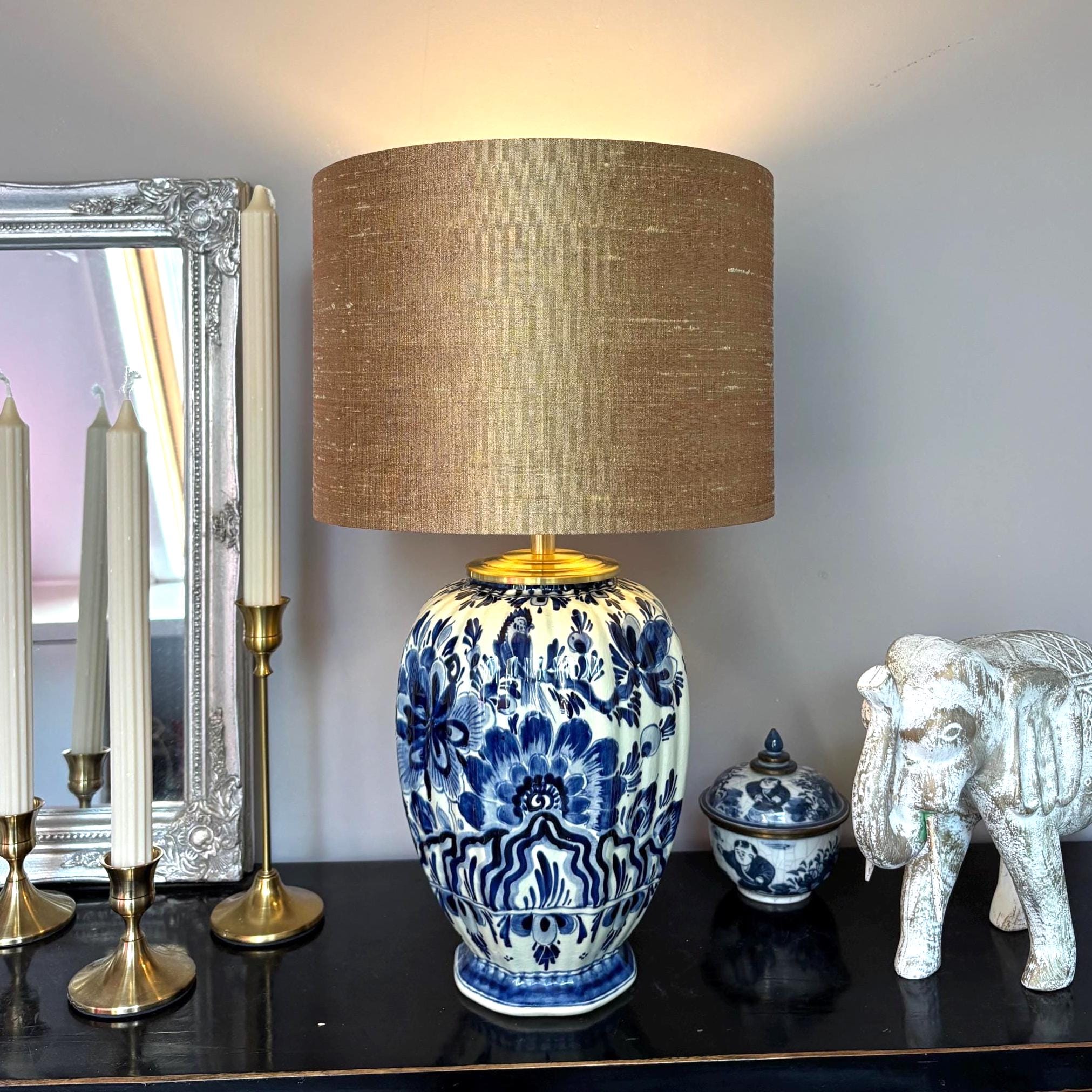 Delftsblauw lampenvoet Blauw Wit handgemaakt Tafellamp van keramiek, Design voor woonkamer, keuken of slaapkamer woondecoratie | Lauren S