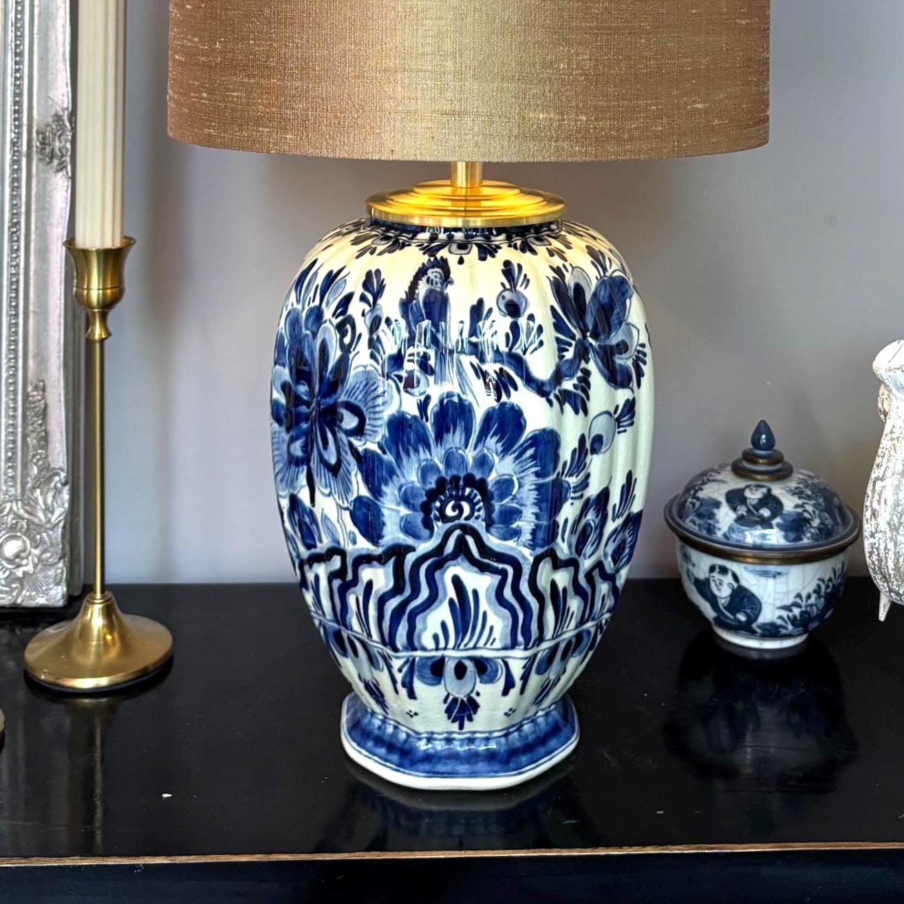 Delftsblauw lampenvoet Blauw Wit handgemaakt Tafellamp van keramiek, Design voor woonkamer, keuken of slaapkamer woondecoratie | Lauren S