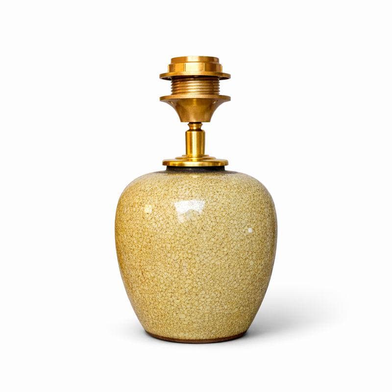 Tafellamp Gemberpot Lamp Chinees keramiek Oker Geel met craquelé lampenvoet voor woonkamer of slaapkamer | Lauren S Verlichting
