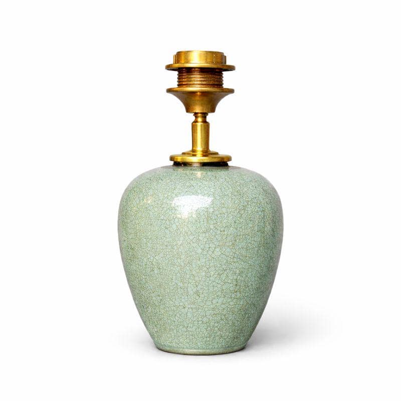 Tafellamp Gemberpot Lamp Chinees keramiek Jade antiek Groen met craquelé lampenvoet voor woonkamer of slaapkamer | Lauren S Verlichting