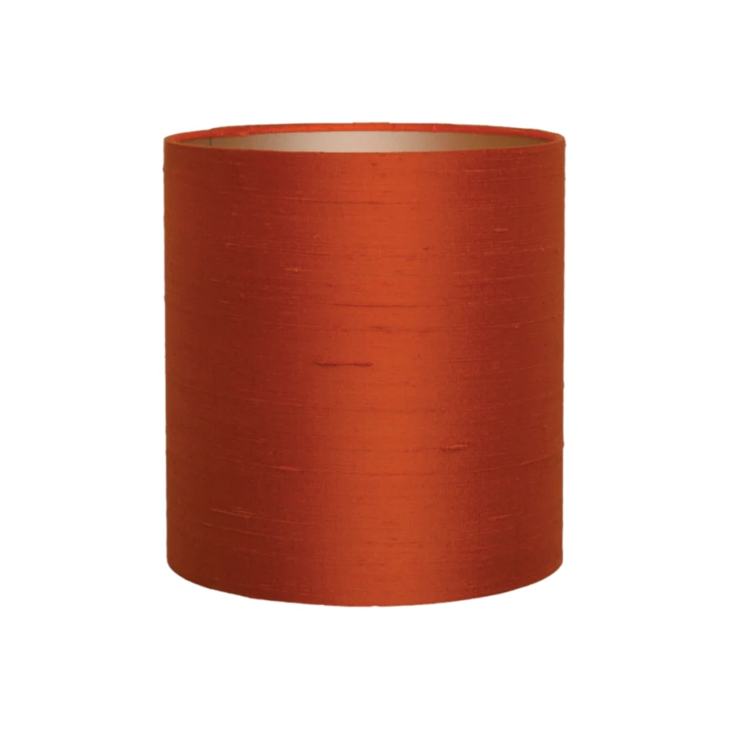 productfoto van een oranje zijden lampenkap