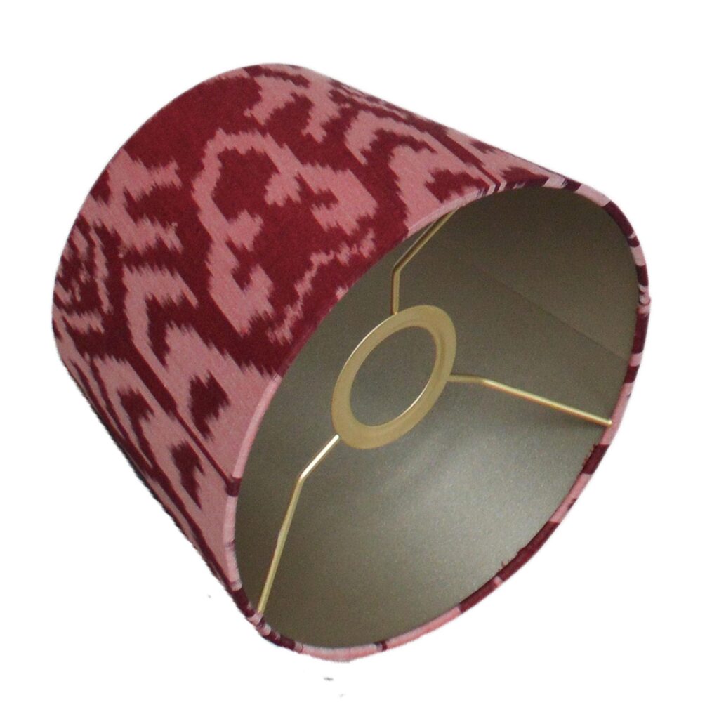 Roze Empire Lampenkap conisch fuchsia Ikat met gouden Binnenkant voor tafellamp of slaapkamer Lampen | Lauren S Verlichting