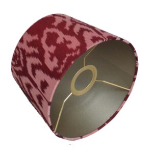 Roze Empire Lampenkap conisch fuchsia Ikat met gouden Binnenkant voor tafellamp of slaapkamer Lampen | Lauren S Verlichting