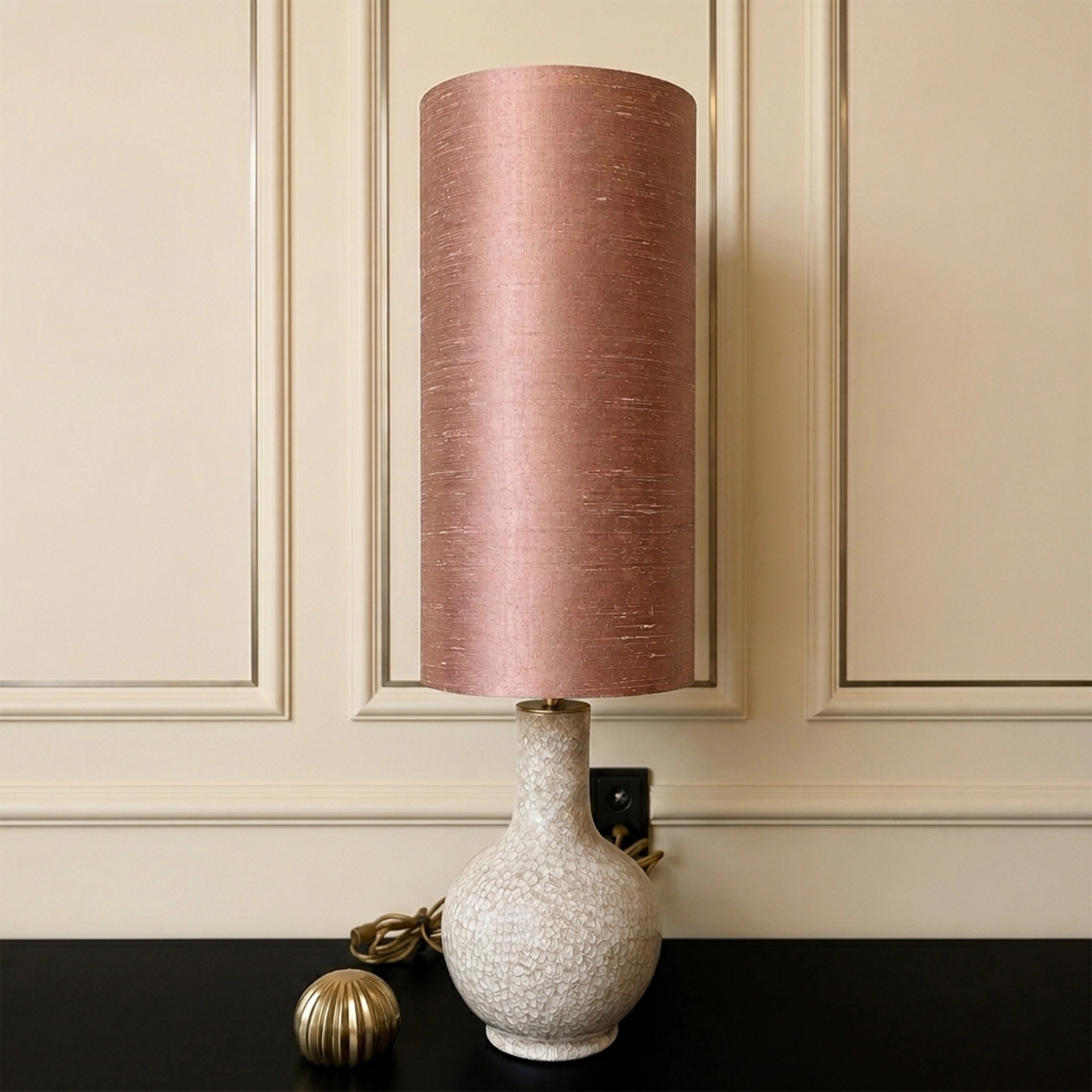 Lampenkap smal en hoog Oud roze Zijde mauve - Afbeelding 7