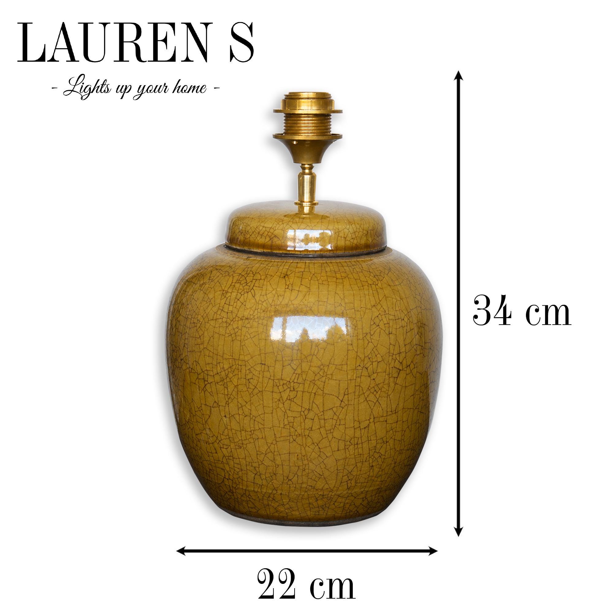 Grote gemberpot lamp Oker geel - Afbeelding 3