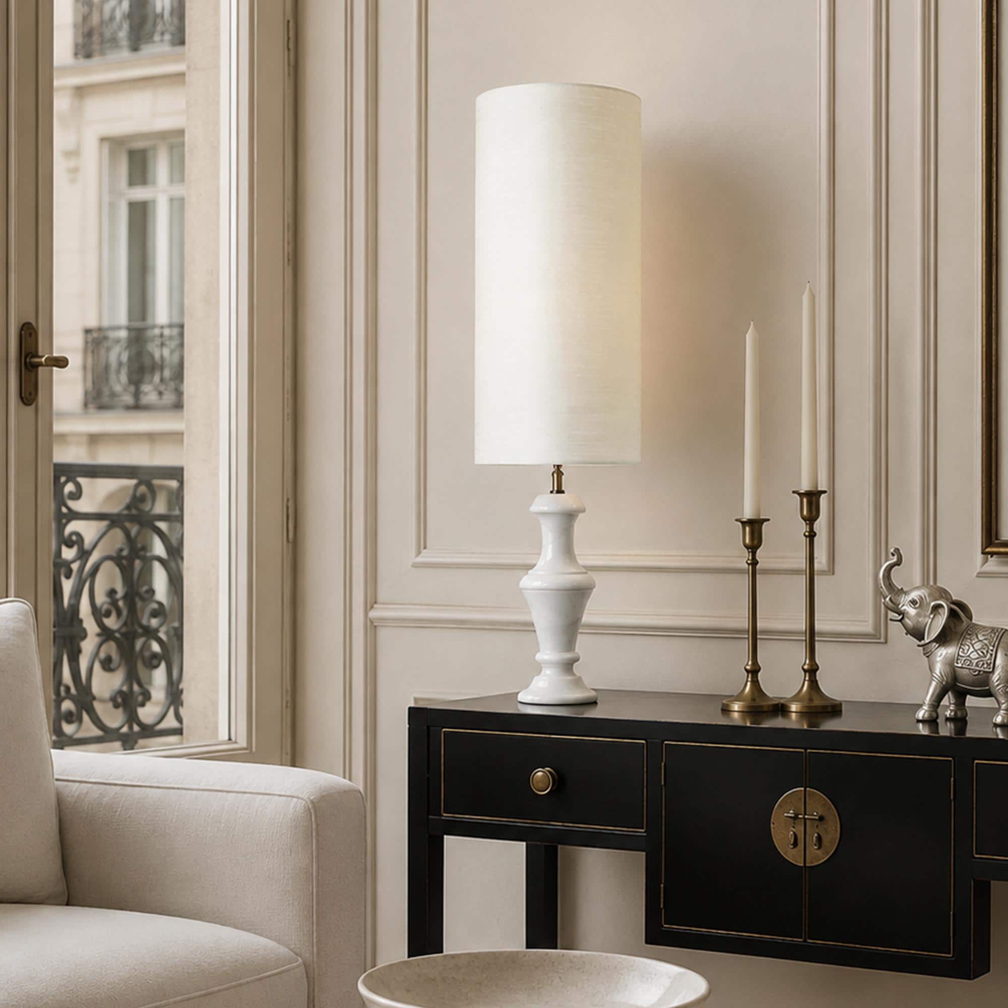 Beige Lampenkap Smal en Hoog Zijde - Afbeelding 8