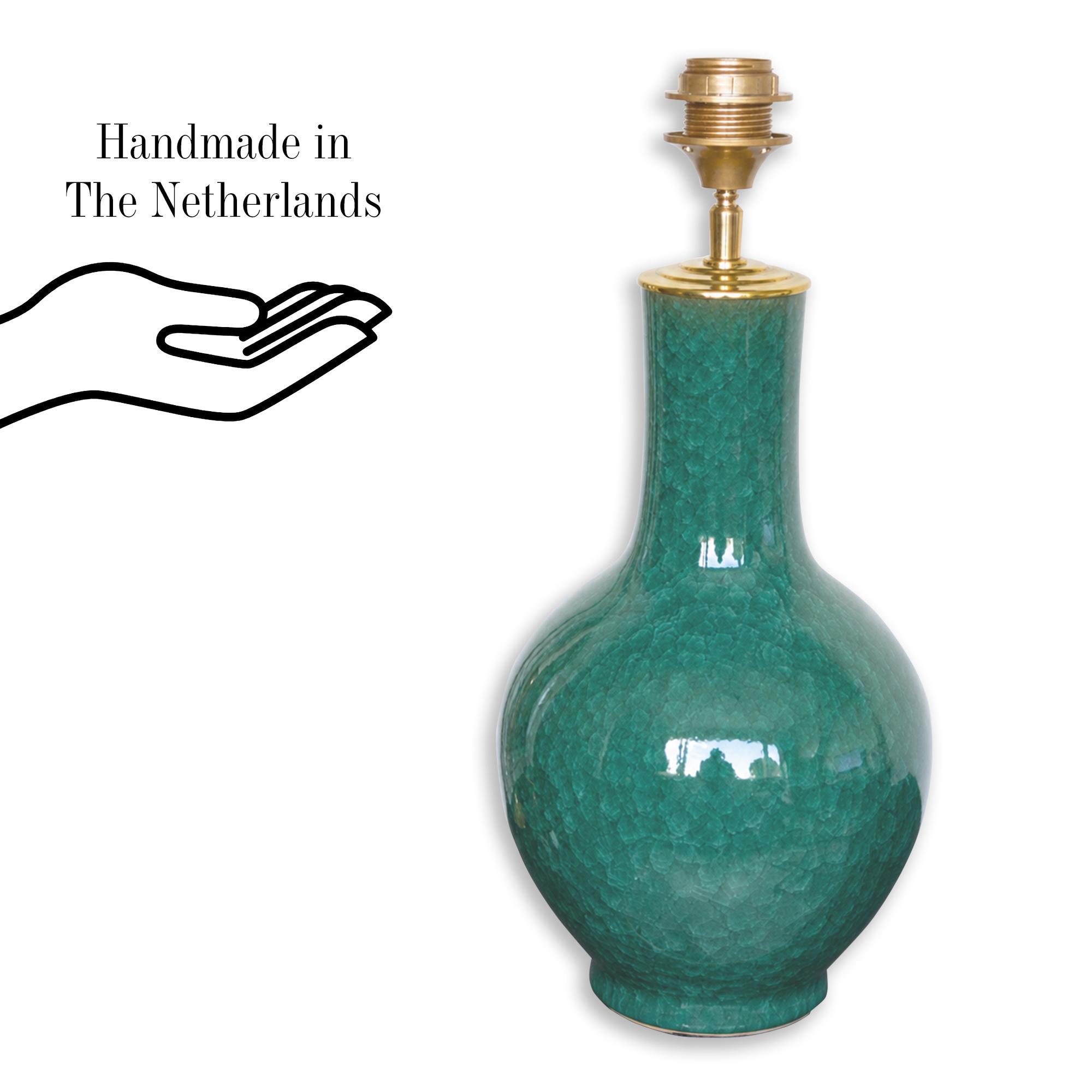 Grote Tafellamp smaragd groen Kristalglazuur - Afbeelding 6